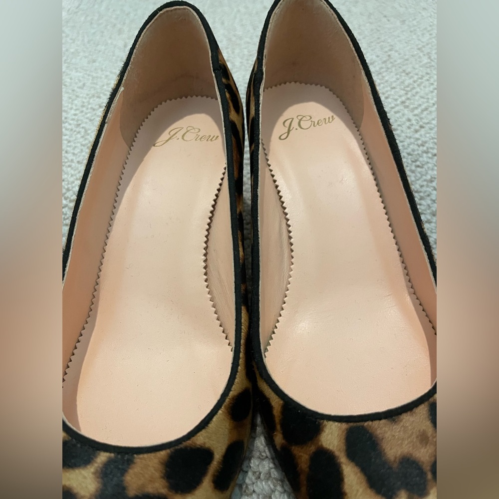 BRAND NEW J. Crew Calfhair Leopard Heels- size 5 🐆 - Picture 3 of 5